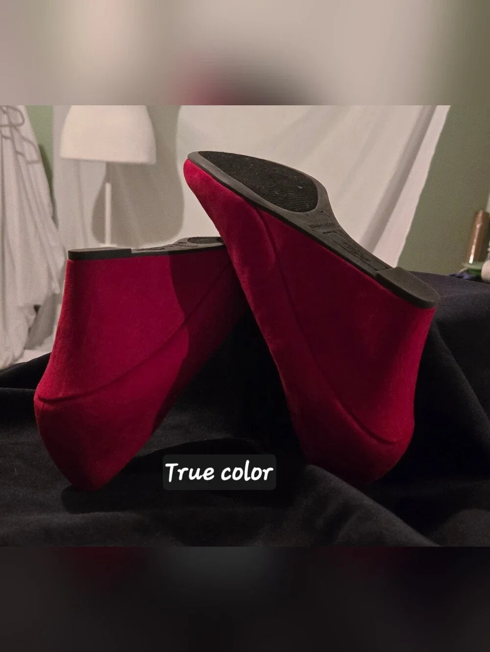Red Suede Wedge Heels